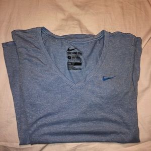 Nike blue and white dry fit tee